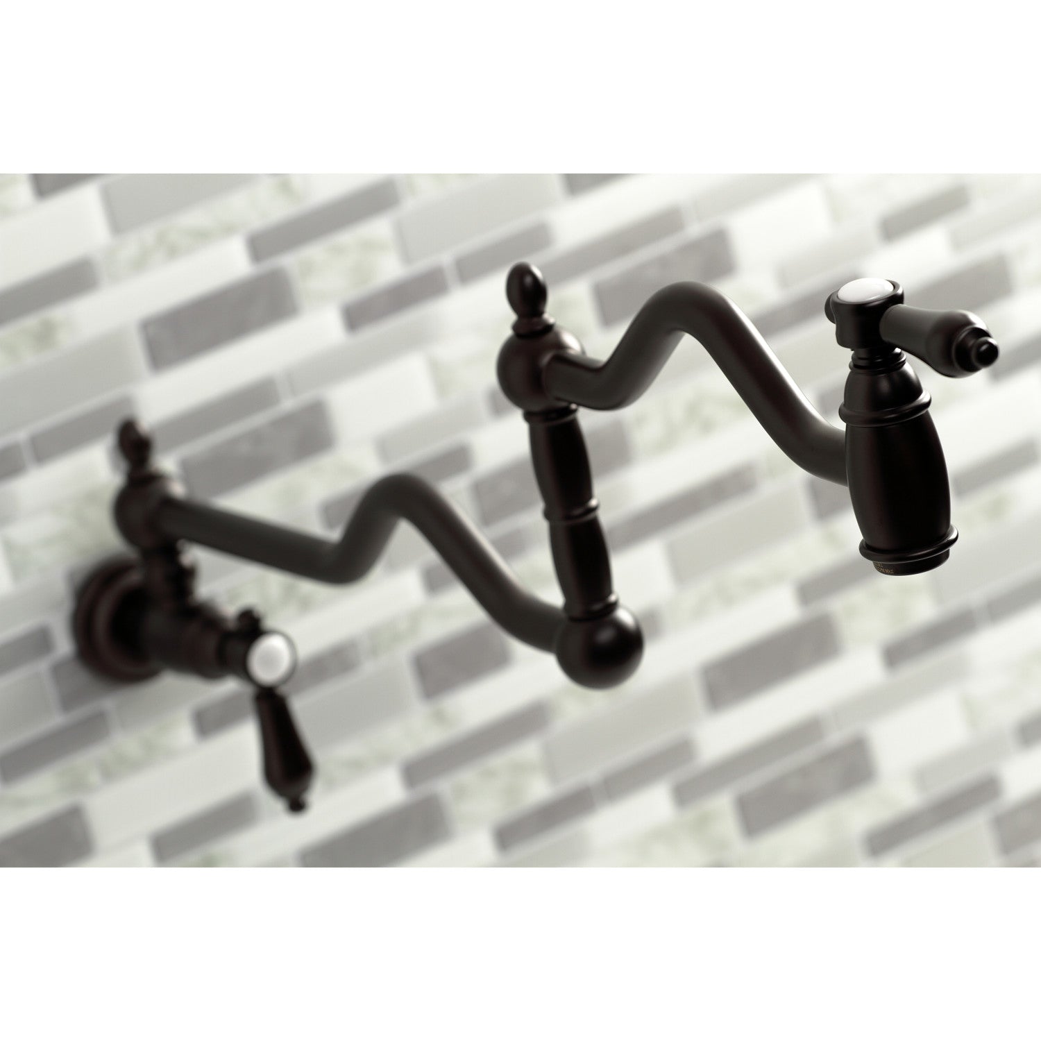 Kingston Heirloom KS2105BAL - Heirloom Two-Handle 1-Hole Wall Mount Pot Filler Faucet, Oil Rubbed Bronze — thumbnail 2